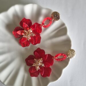 Aros flores rojas