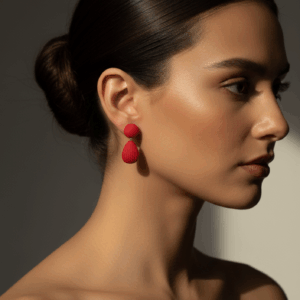 Aros gota opacos rojo